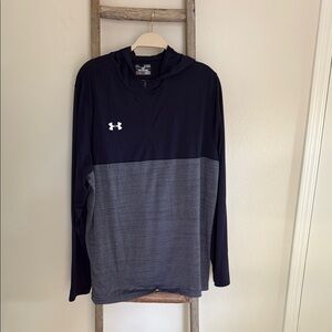 Under Armour Blue 3/4 zip, long sleeve shirt w/hood